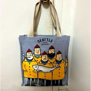 Seattle canvas shoulder tote bag